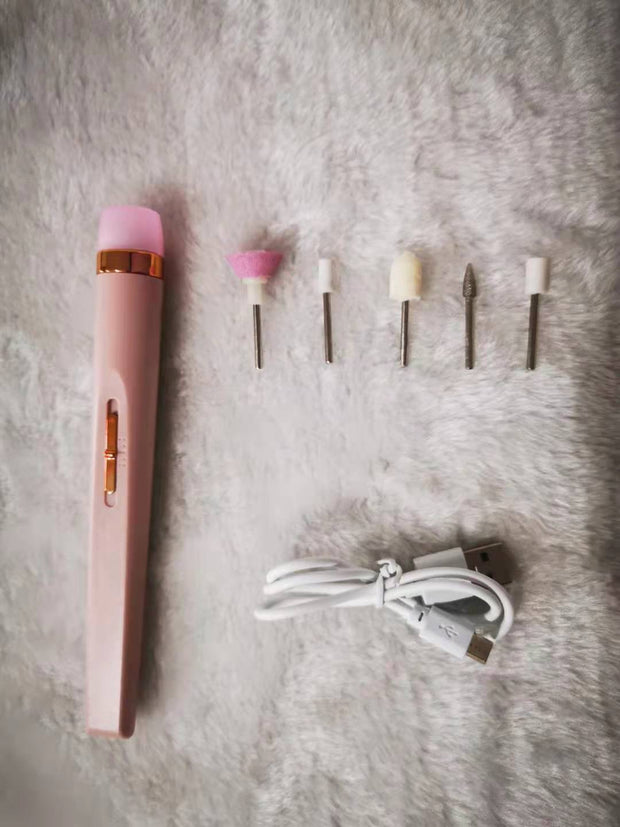 Manikür Makinesi Seti, Elektrikli Tırnak Matkap Parlatıcı USB Manikür Pedikür Aksesuarı Şarj Edilebilir