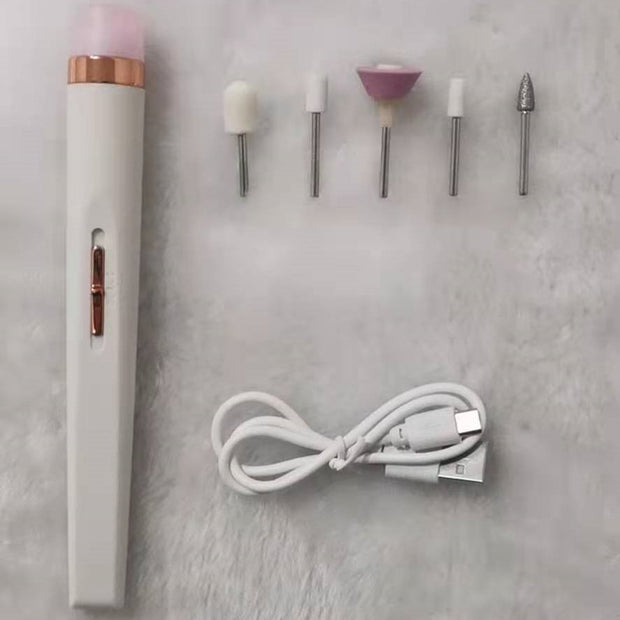 Manikür Makinesi Seti, Elektrikli Tırnak Matkap Parlatıcı USB Manikür Pedikür Aksesuarı Şarj Edilebilir
