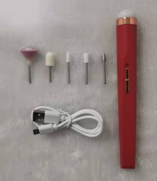Manikür Makinesi Seti, Elektrikli Tırnak Matkap Parlatıcı USB Manikür Pedikür Aksesuarı Şarj Edilebilir