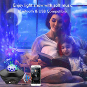 Yıldız Projektör, Bluetooth Hoparlörlü LED Gece Işığı Projektörü, Uzaktan Kumandalı, Galaxy Gece Lambası, Yatak Odası