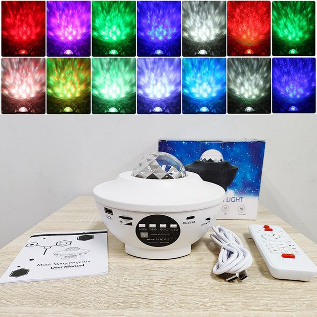 Yıldız Projektör, Bluetooth Hoparlörlü LED Gece Işığı Projektörü, Uzaktan Kumandalı, Galaxy Gece Lambası, Yatak Odası